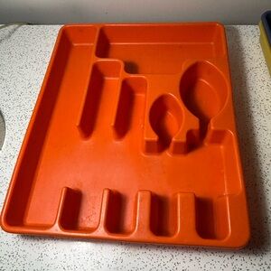 Vintage Rubbermaid cutlery tray - orange